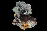 3.4" Cerussite Crystal Cluster on Galena & Bladed Barite - Morocco - #127380-2